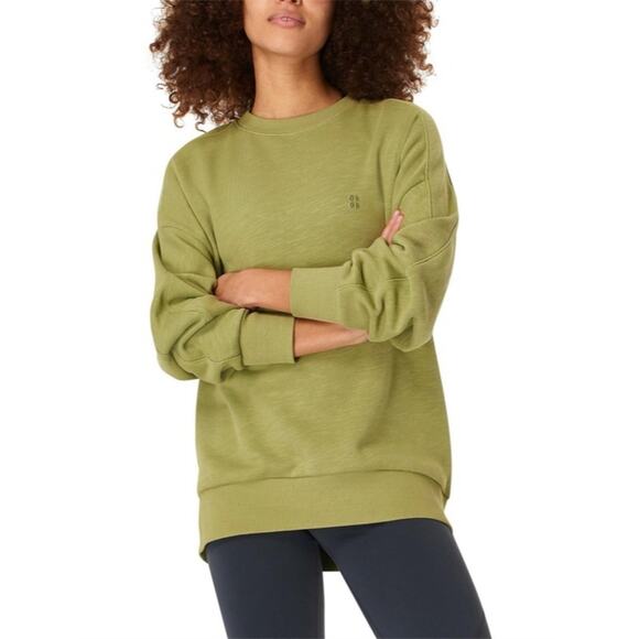 Sweaty Betty Crewneck Sweater Fern Green Oversized Womens Size S - Picture 1 of 9